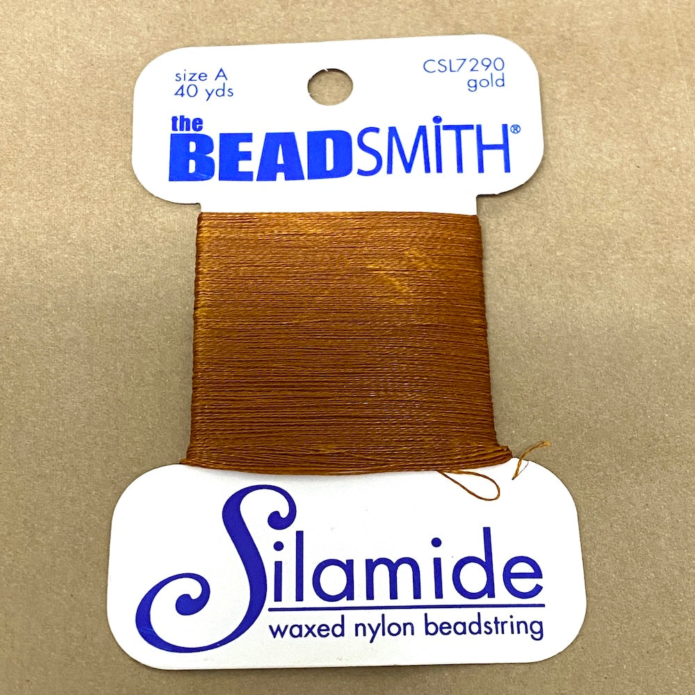 Gold Silamide (36.5m) - Waxed Nylon Bead String