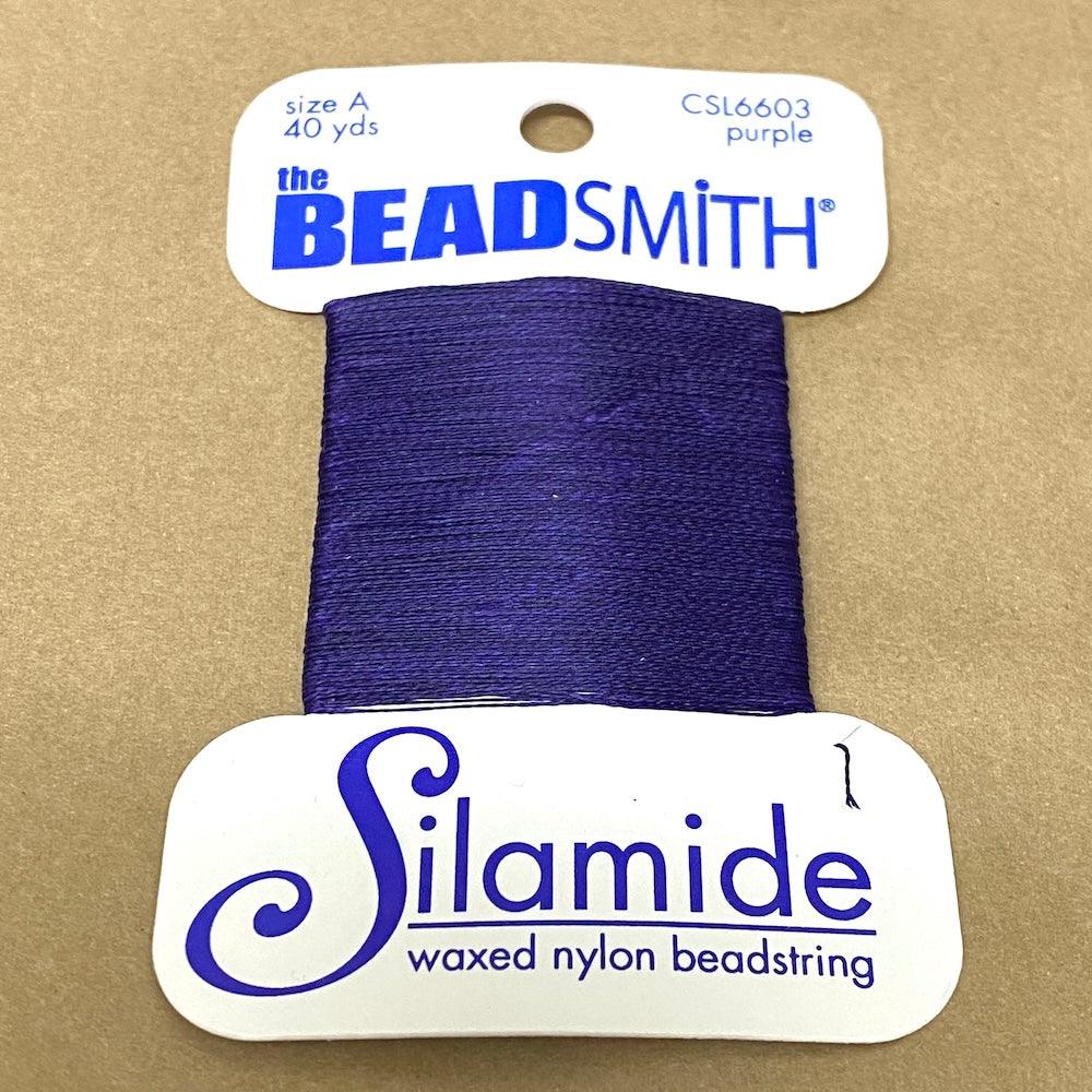 Purple Silamide (36.5m) - Waxed Nylon Bead String