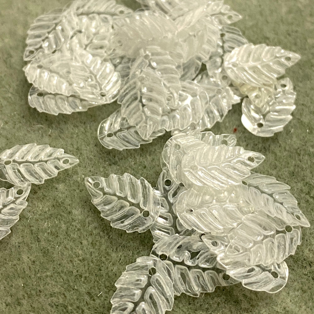 12mm Leaf Sequins - 2 grams - Crystal Clear