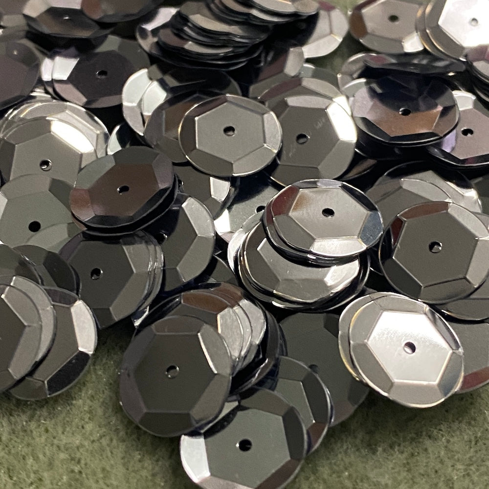 10mm Fluted Edge Sequins - 5 grams - Silver