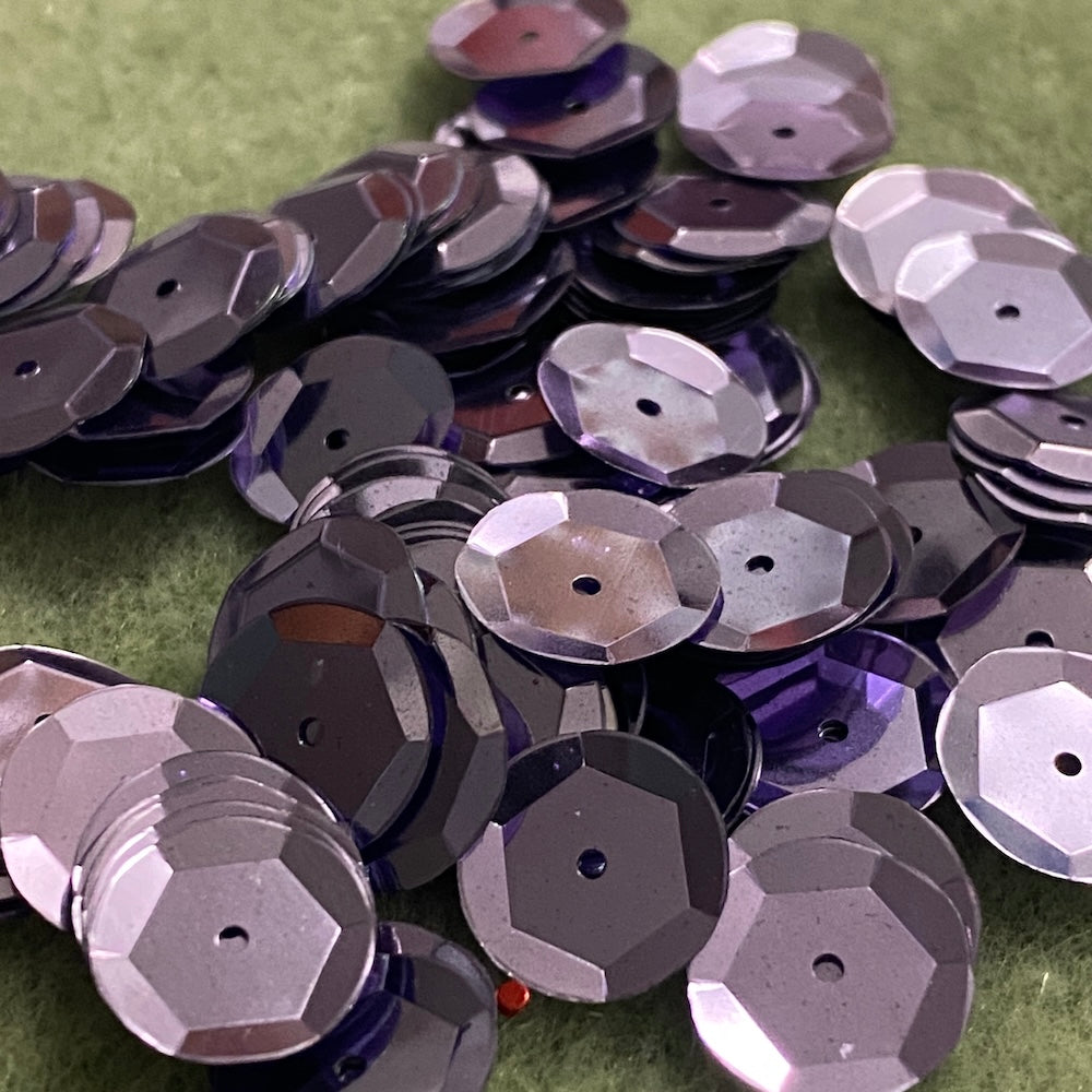 10mm Fluted Edge Sequins - 5 grams - Lavender