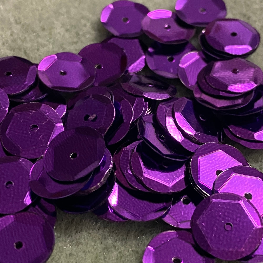 10mm Fluted Edge Sequins - 5 grams - Dark Orchid