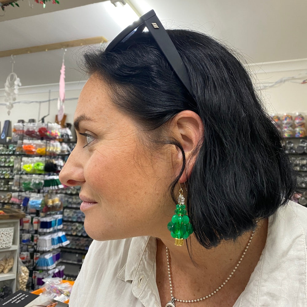 Christmas Tree Kit - Gold - makes 6 Decorations or 3 pairs Earrings