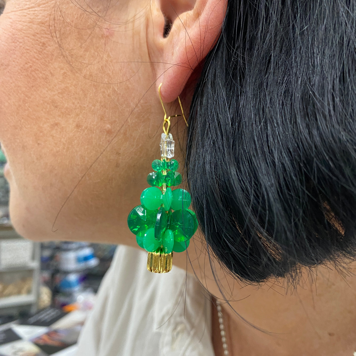 Christmas Tree Kit - Gold - makes 6 Decorations or 3 pairs Earrings