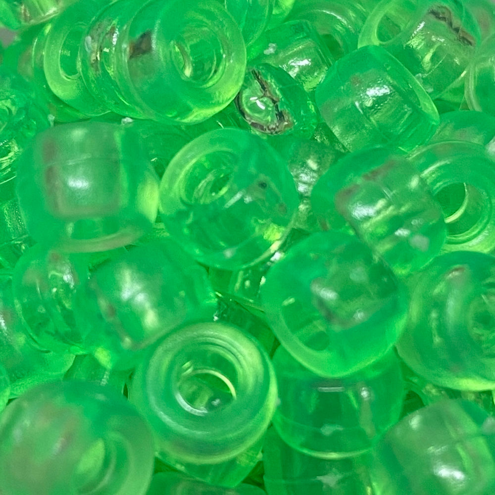 Lime Transparent (100) - Acrylic Pony Beads