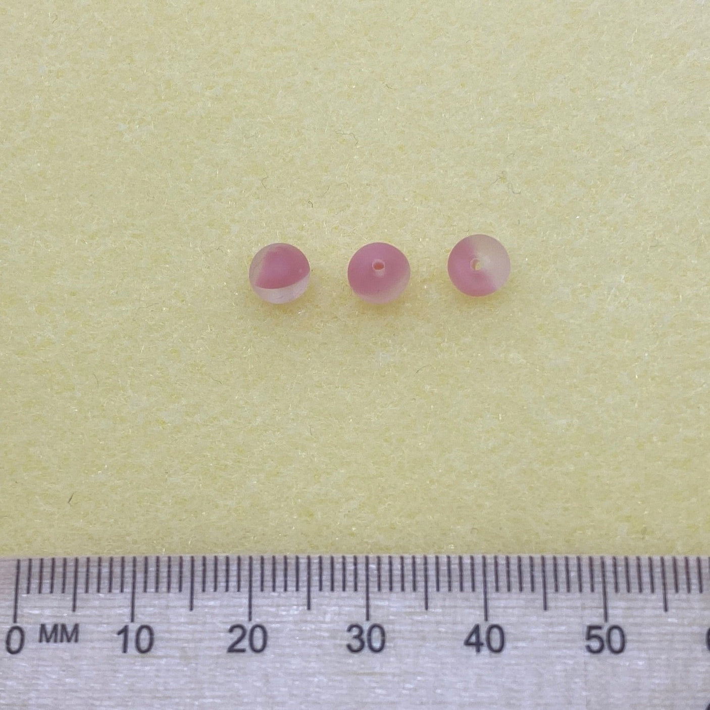 5mm Round Czech Glass Beads (50) - Strawberry Pink Frosted Givre - Bead Shack