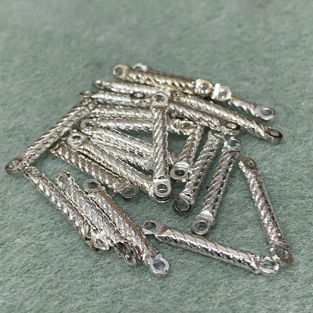 20mm Connector (25) w. Loops - Silver