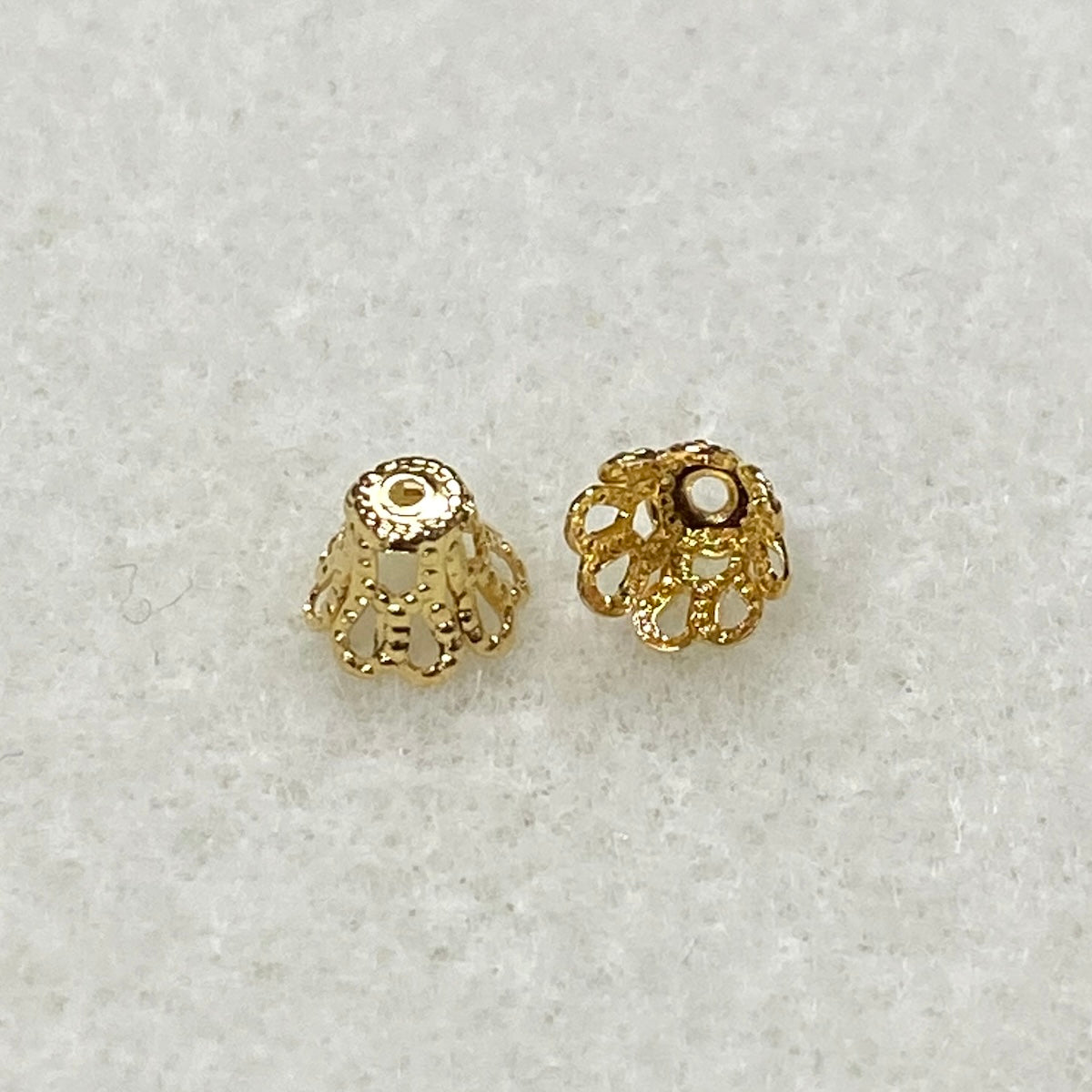7x5mm Bead Cup (50) - Gold - Filigree - Bead Shack