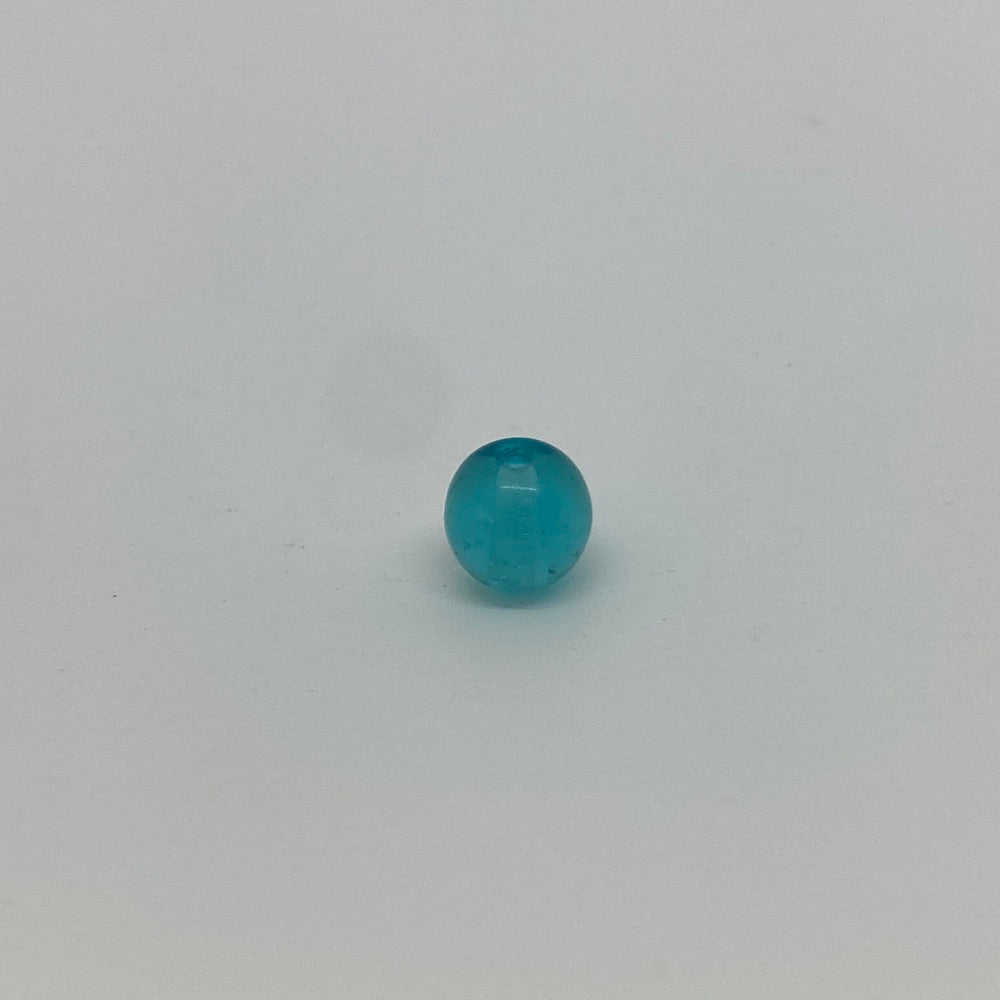 6mm Round Czech Glass Beads (50) - Teal Blue Transparent - Bead Shack