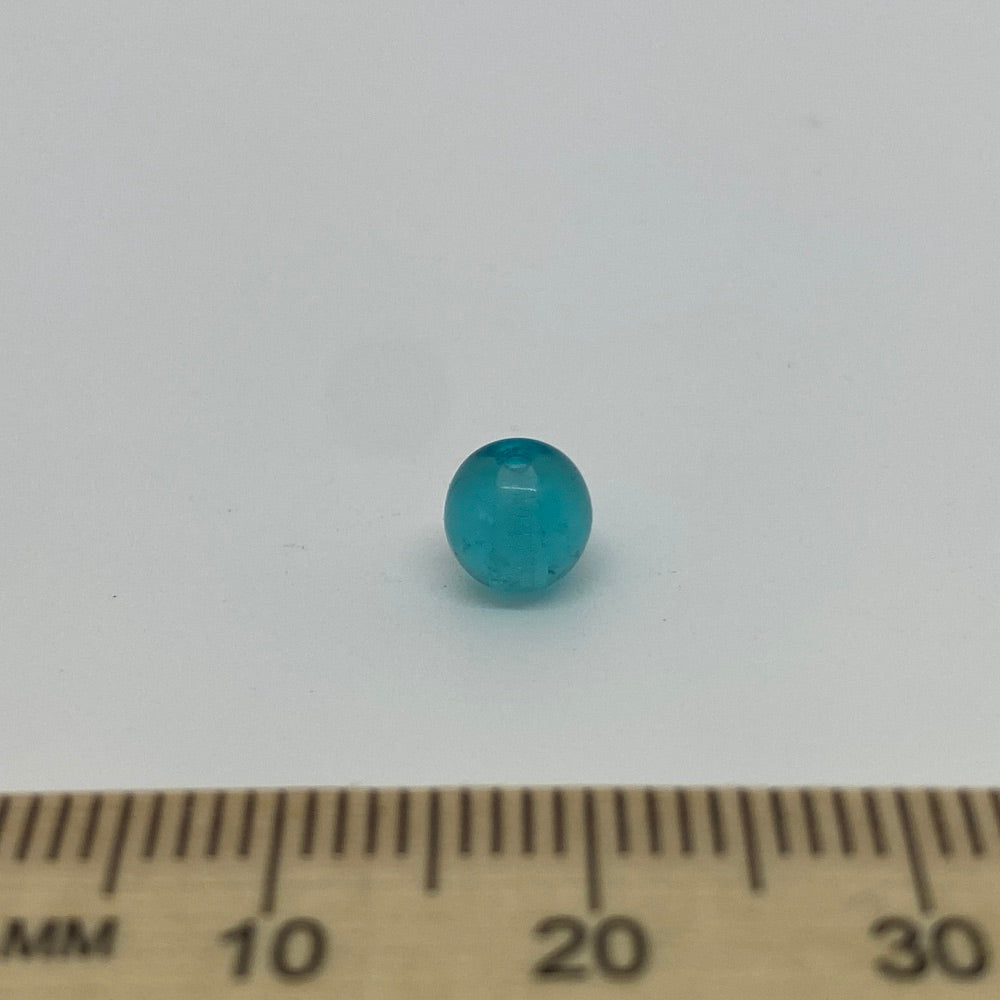 6mm Round Czech Glass Beads (50) - Teal Blue Transparent - Bead Shack