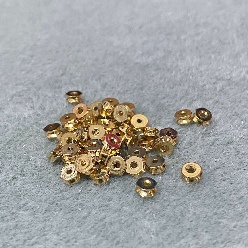 4mm Cotton Reel Washer (50) - Gold - Bead Shack