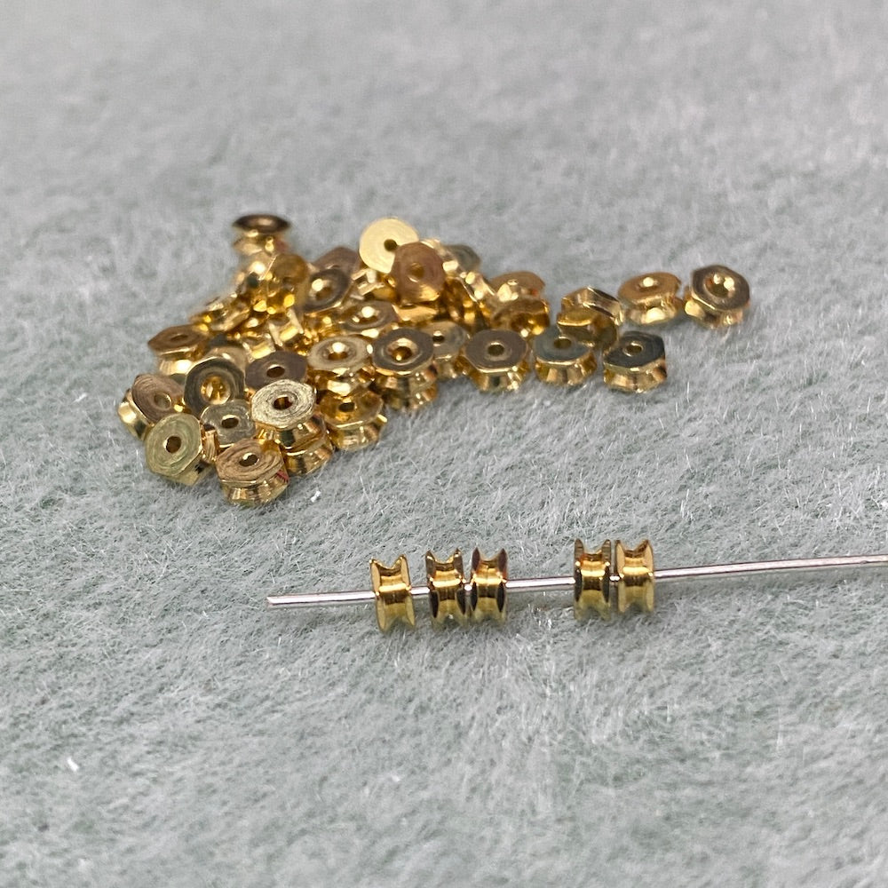 4mm Cotton Reel Washer (50) - Gold - Bead Shack