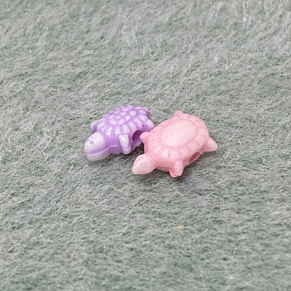 Tiny Turtle Beads (100) - Purple