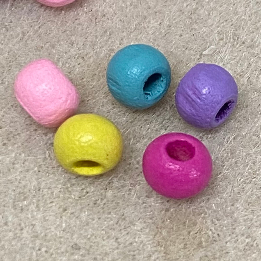 6mm Wood Beads (100) - Mixed