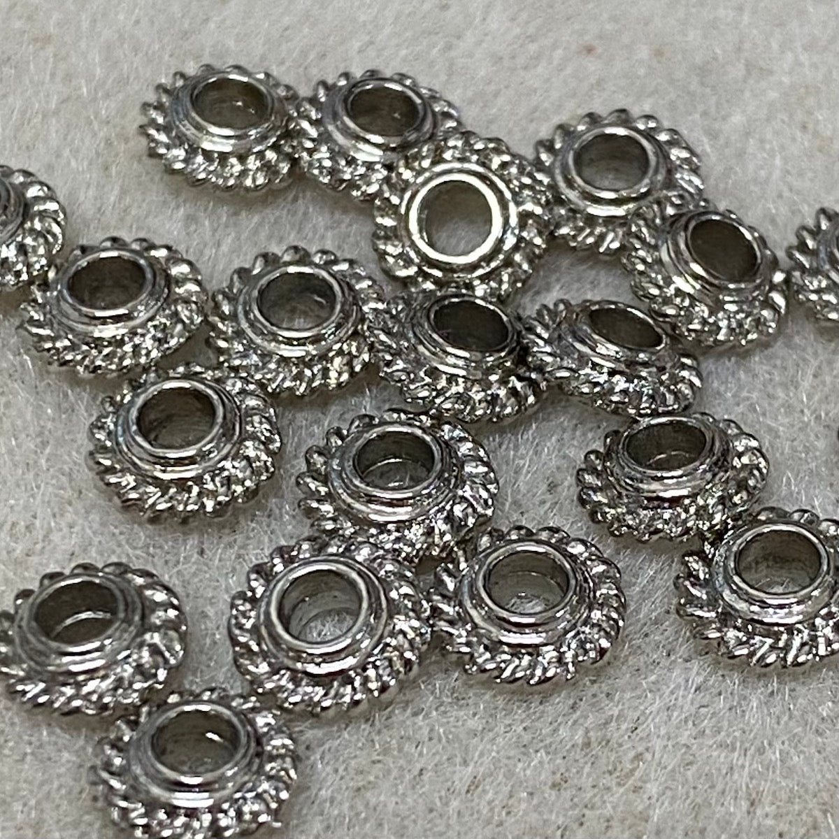 3x6mm Rondelle (20) - Platinum - Bead Shack