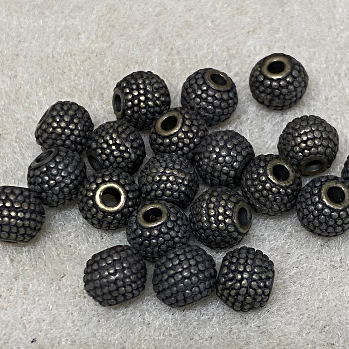 6mm Textured Bead (20) - Antique Gold