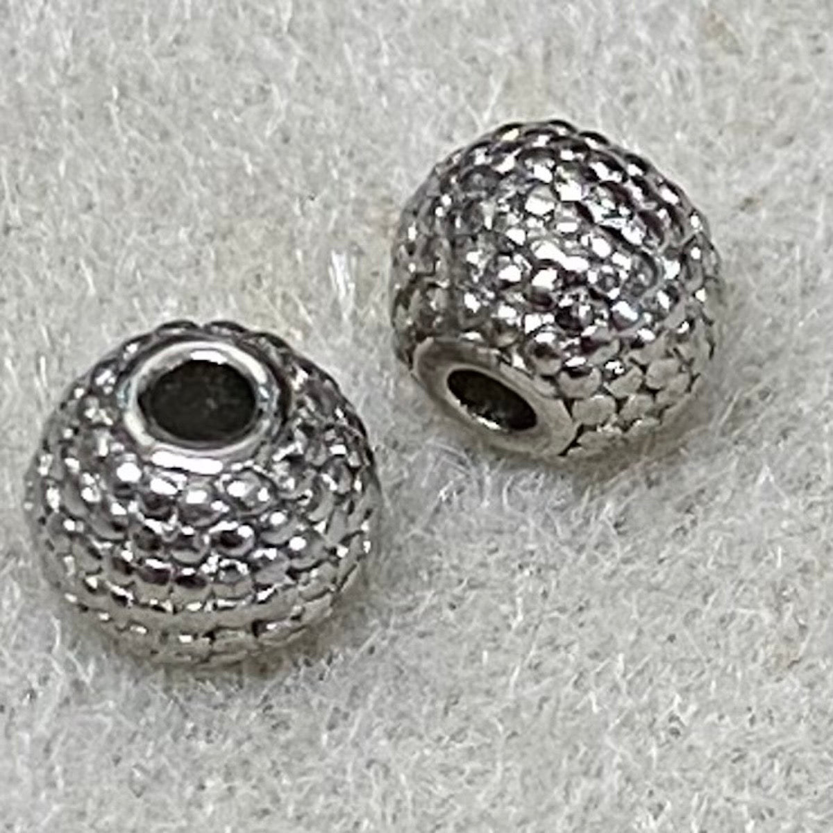 6mm Textured Bead (20) - Platinum - Bead Shack
