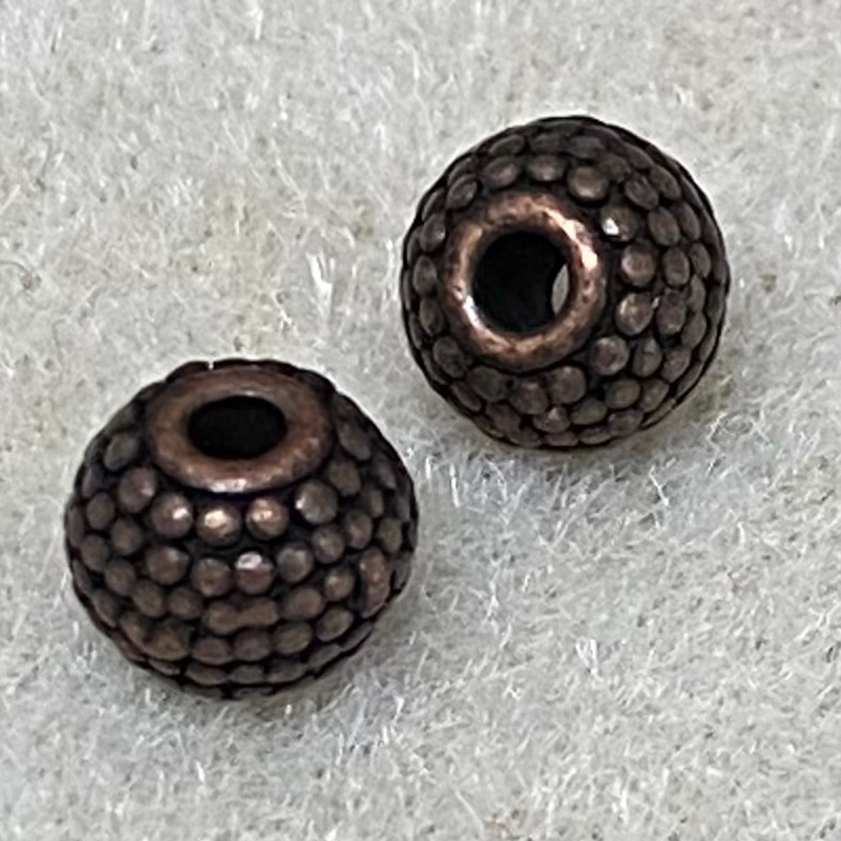6mm Textured Bead - Antique Brass (20)