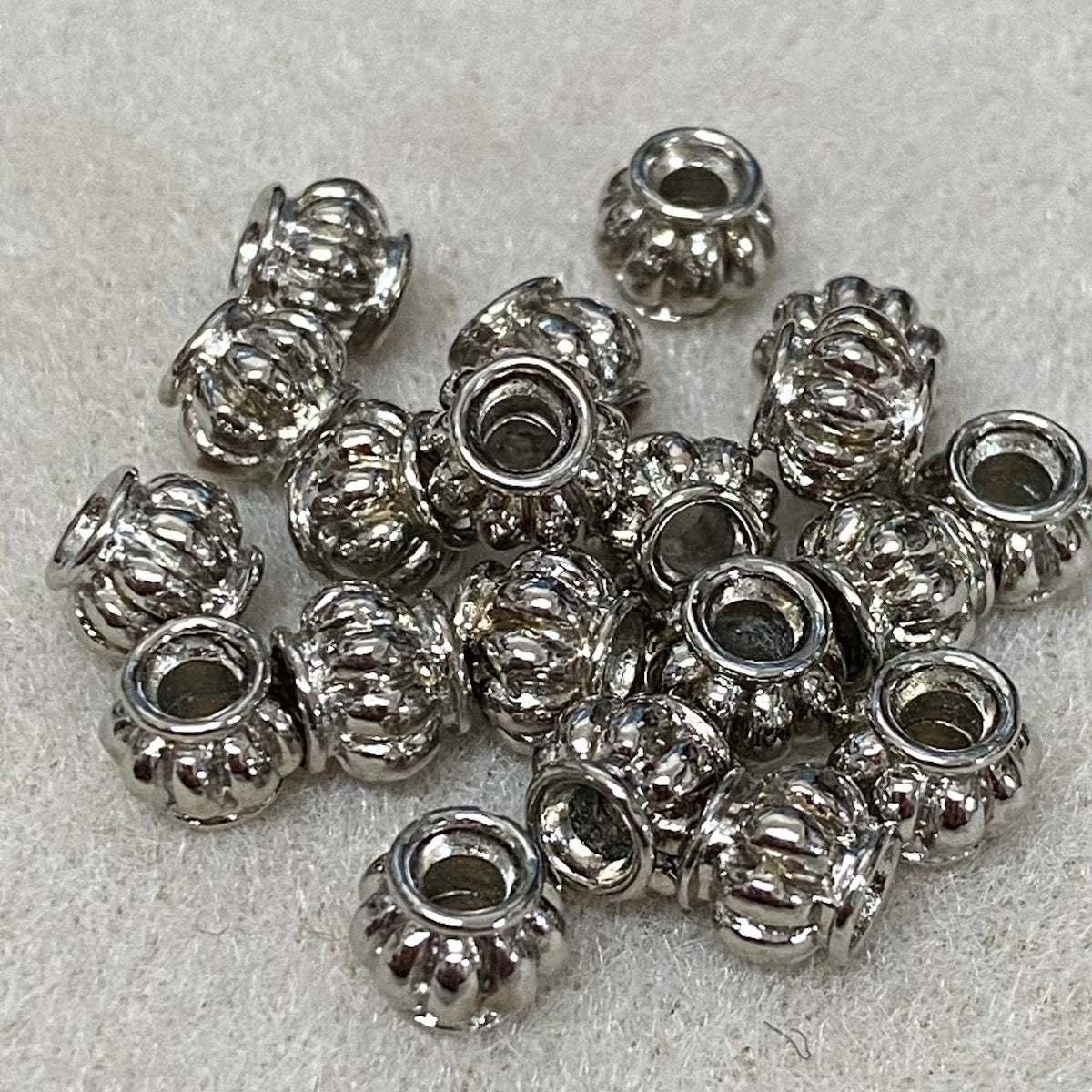 6.5mm Roman Bead (20) - Platinum - Bead Shack