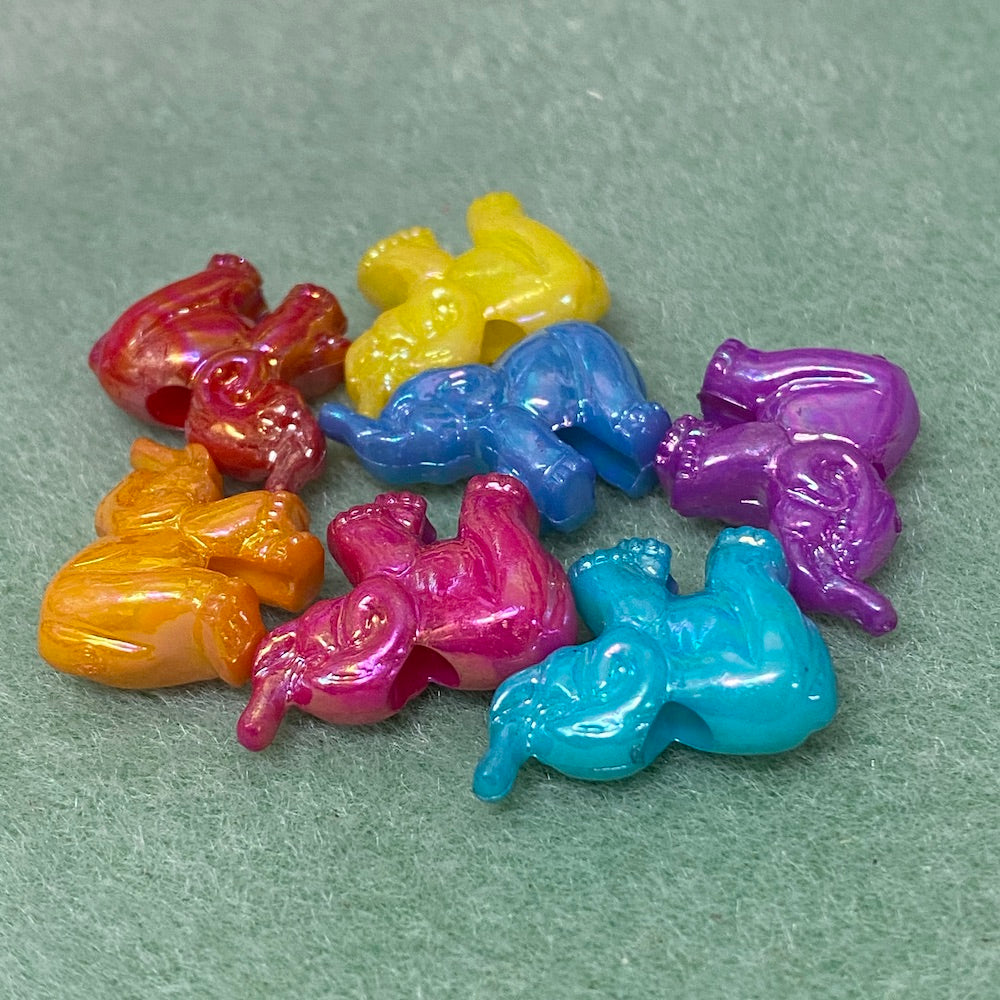 Animal Toddler Beads (10) - Elephant - Mixed Colours AB Lustre
