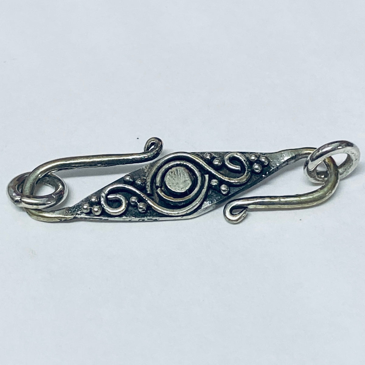 Sterling Silver Clasp w. 2 Rings (1) - Hand Made in Bali