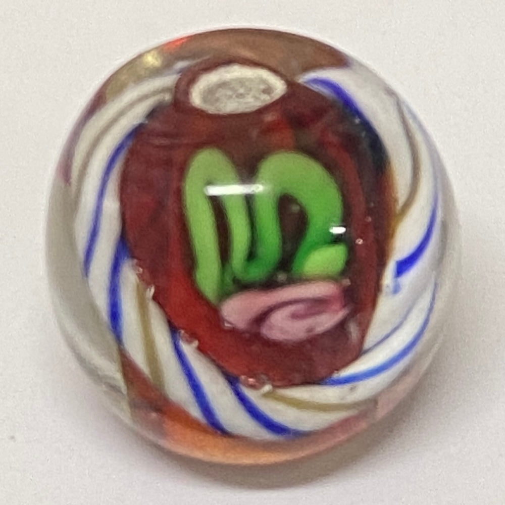 Candy Cane Bead (10) - Rust - Vintage Handmade Glass Lampwork Beads