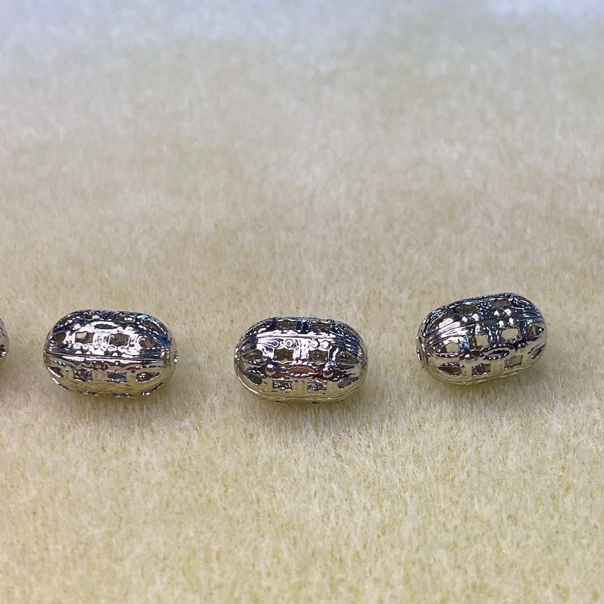 14x9mm Filigree Oval Bead (10) - Nickel