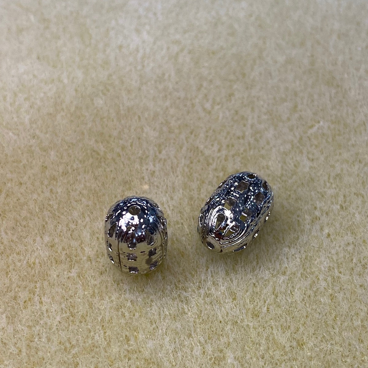 14x9mm Filigree Oval Bead (10) - Nickel