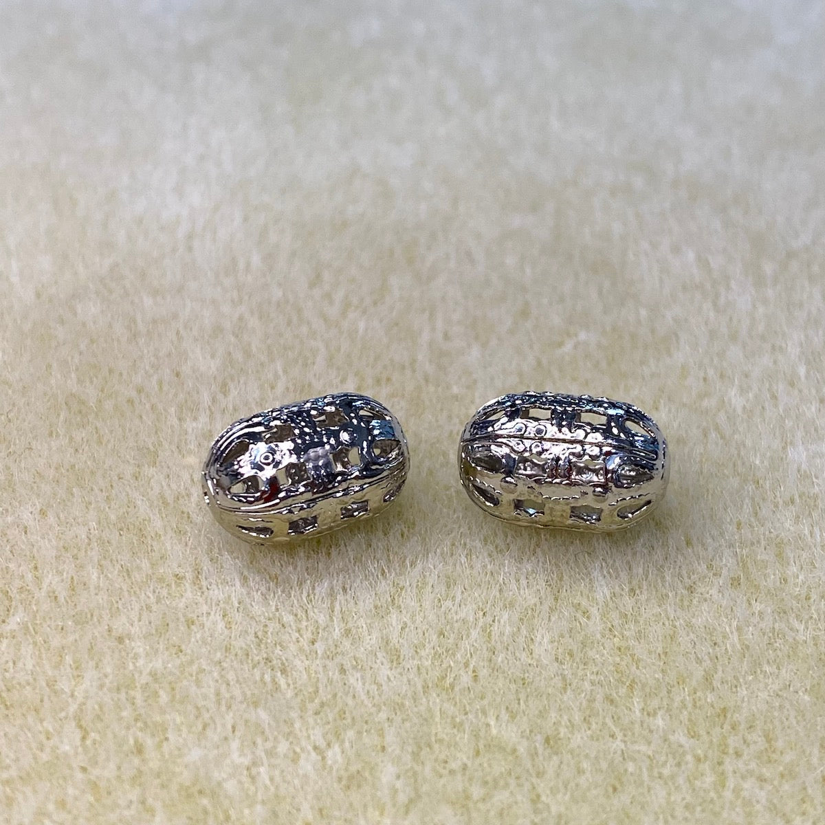 14x9mm Filigree Oval Bead (10) - Nickel