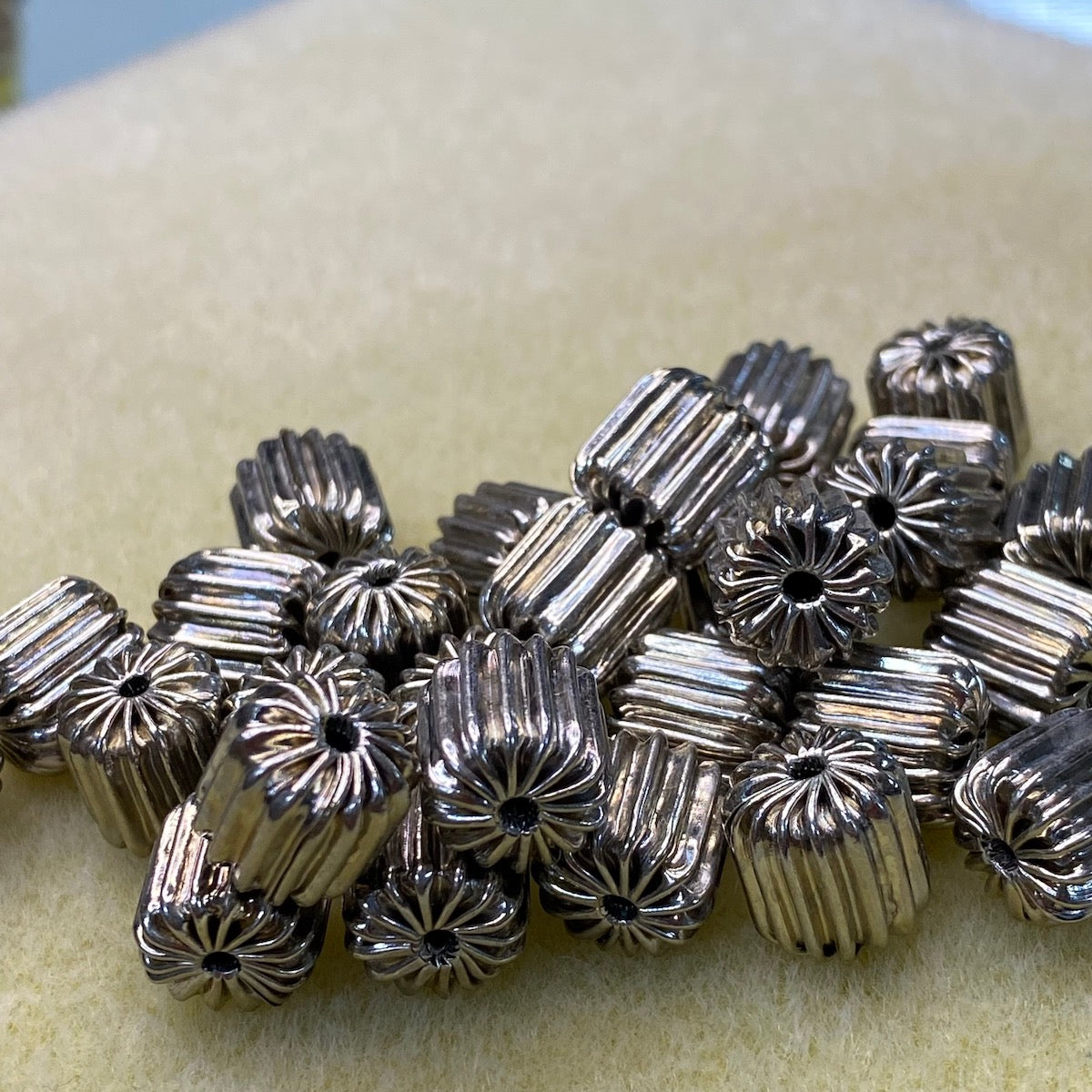 10mm Fluted Drum Bead (20) - Nickel