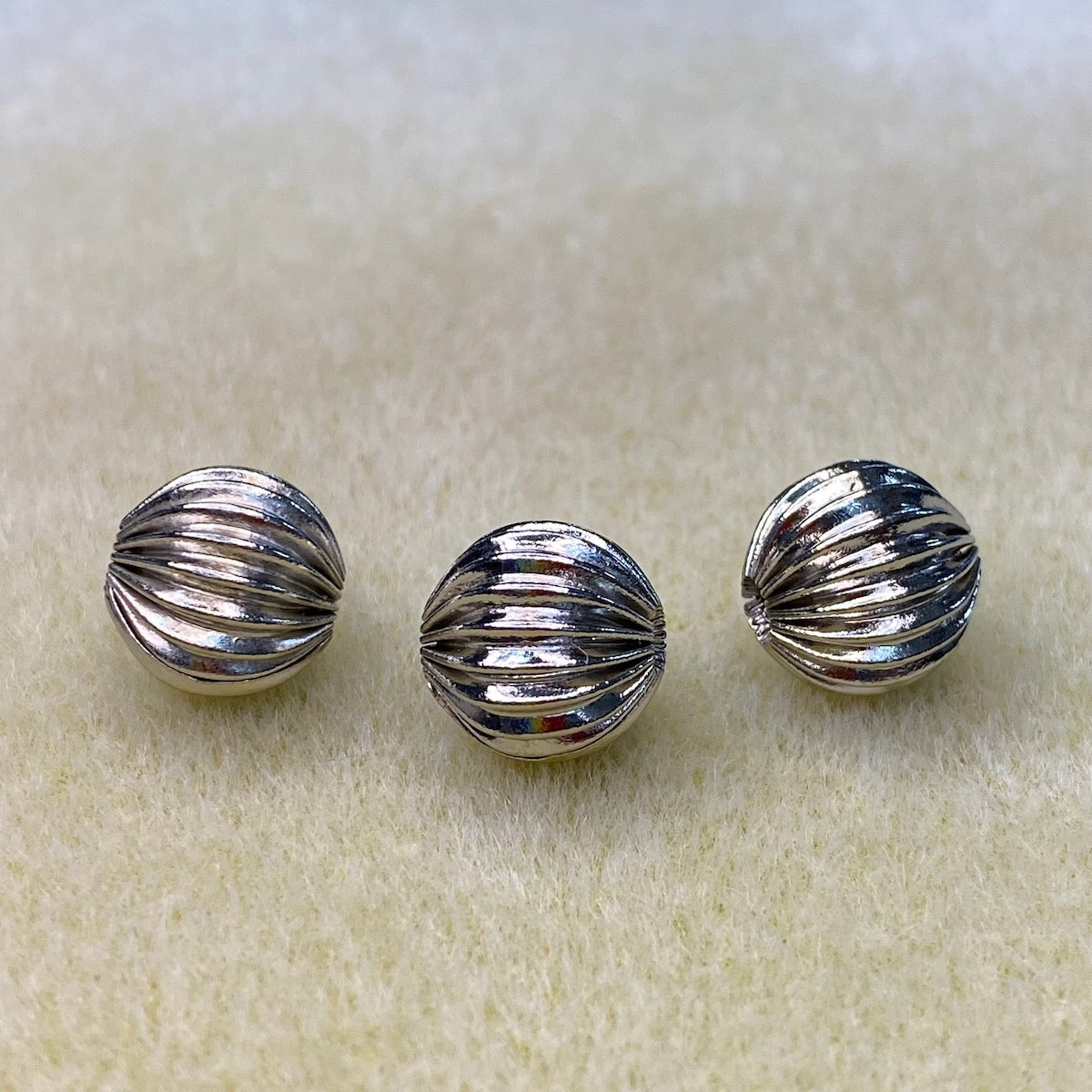 12mm Fluted Round Bead (20) - Nickel