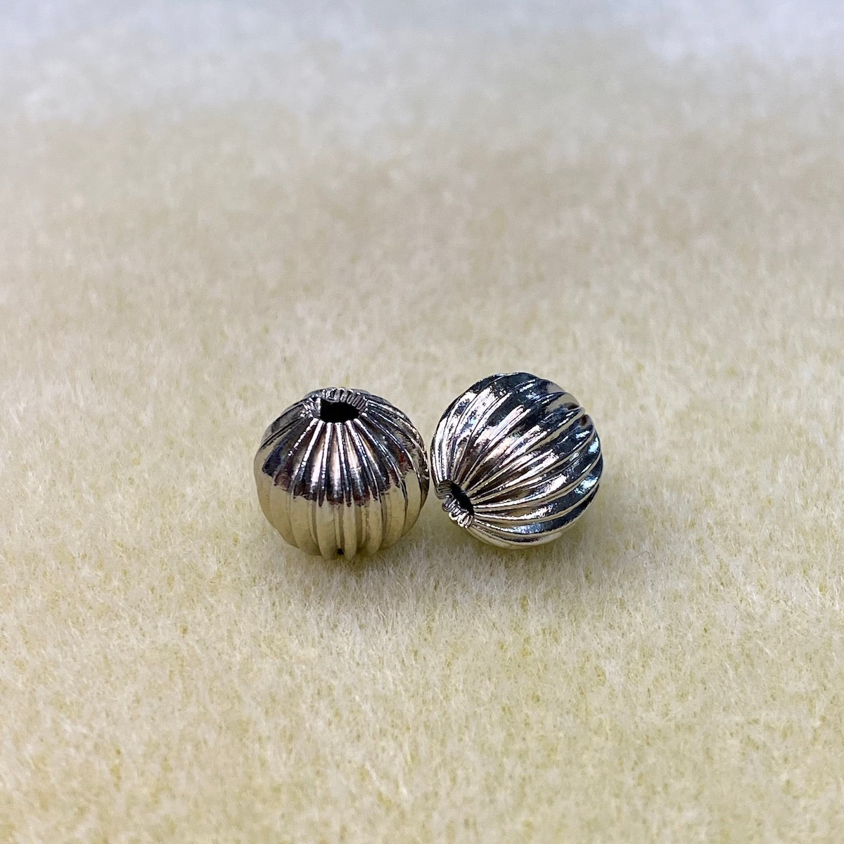 12mm Fluted Round Bead (20) - Nickel