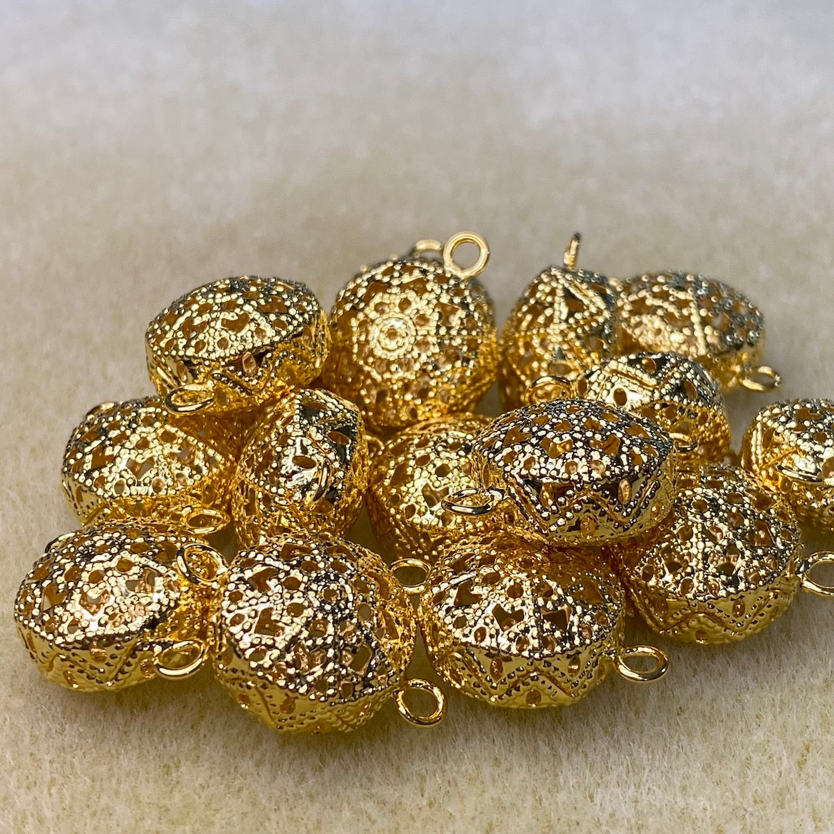 23mm Filigree Connector Bead (10) - Gold