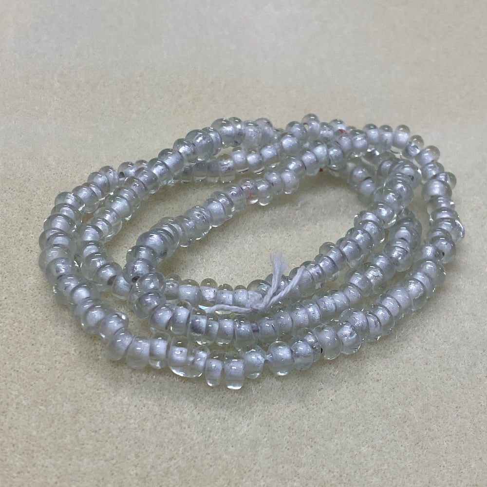 3x6mm Donuts - Clear Transparent - Java Glass Lampwork Beads - (1 strand)