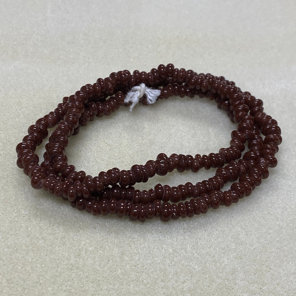 Donuts - Chocolate Opaque - Java Glass Lampwork Beads - (1 strand)