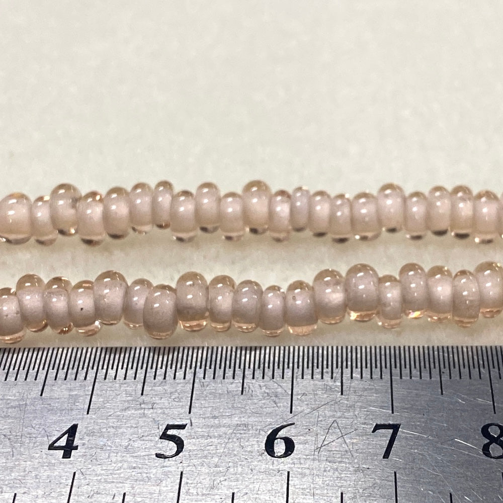 3x6mm Donuts - Transparent Pink - Java Glass Lampwork Beads - (1 strand)