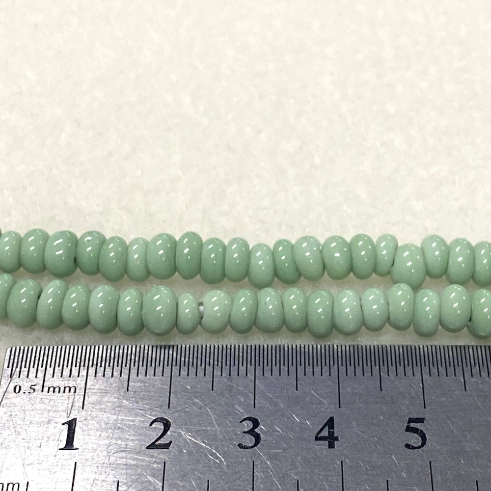 3x6mm Donuts - Opaque Mint - Java Glass Lampwork Beads - (1 strand)