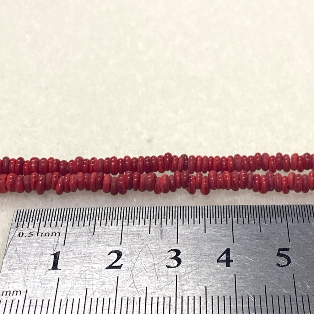 Mini Donuts - Dark Red - Java Glass Lampwork Beads - (1 strand)