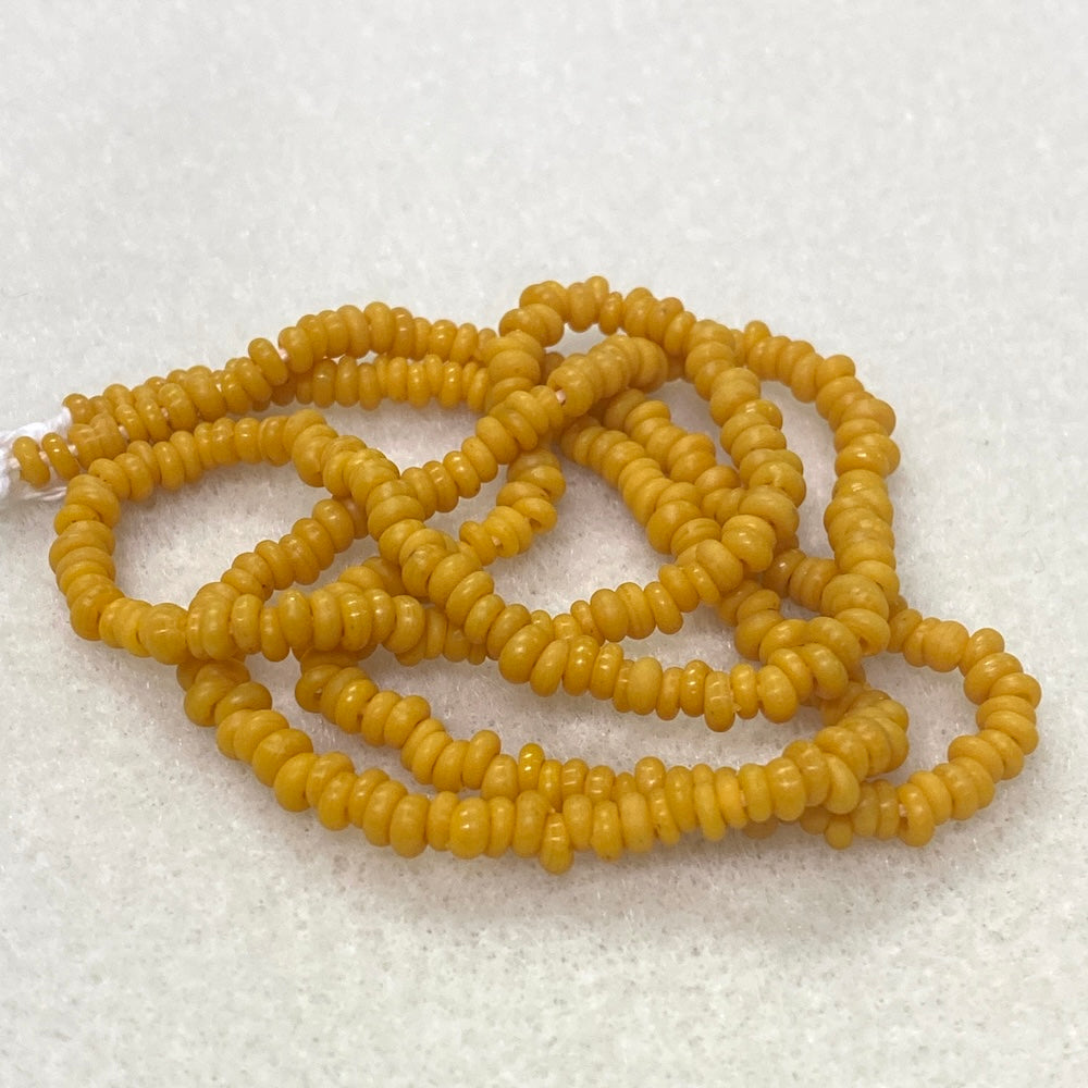 Mini Donuts - Mustard - Java Glass Lampwork Beads - (1 strand)