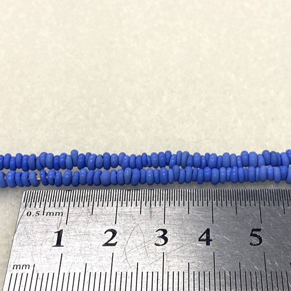 Mini Donuts - French Blue - Java Glass Lampwork Beads - (1 strand)