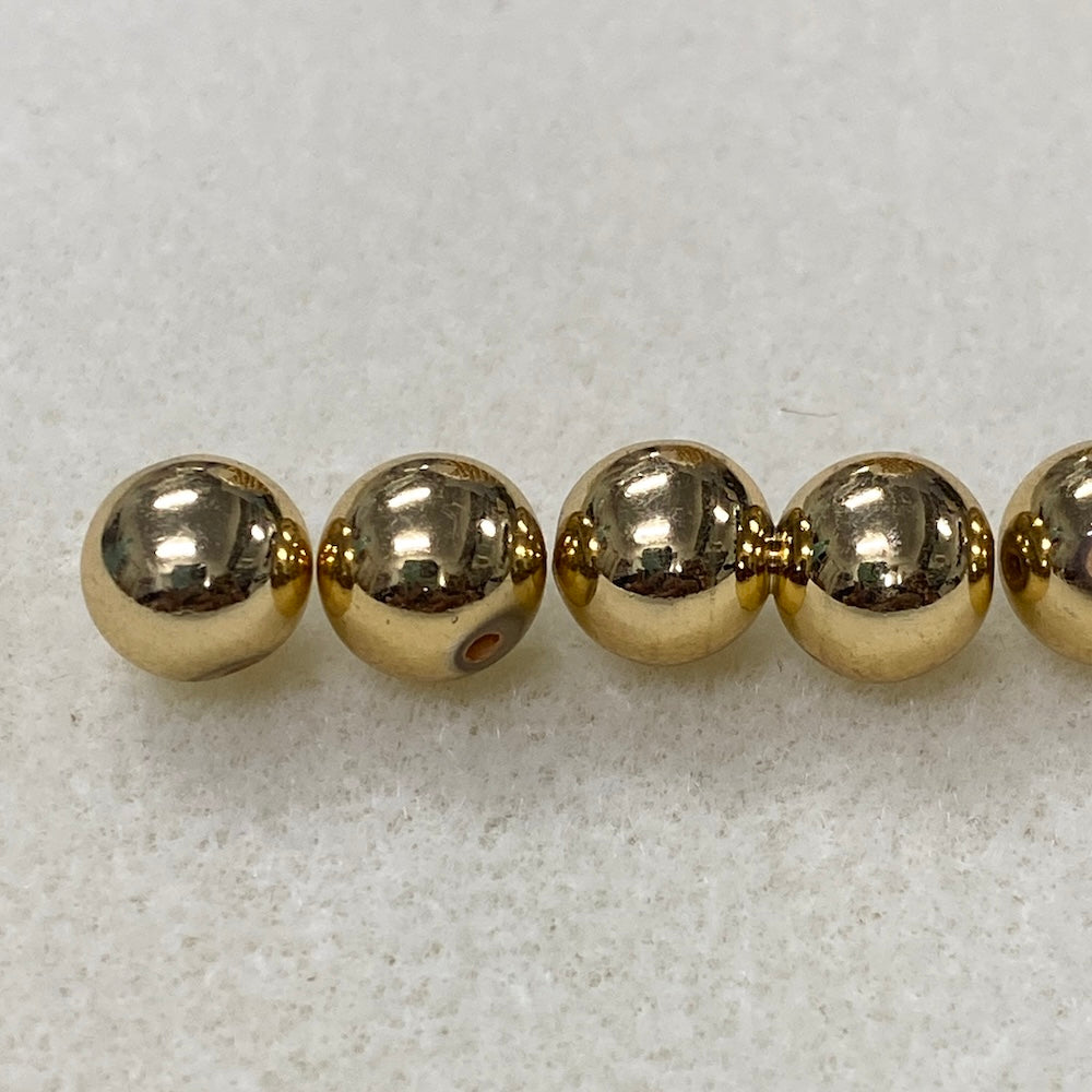 BEAD RESCUE - 10mm Round (50) - Gold - Vintage Metalised Beads