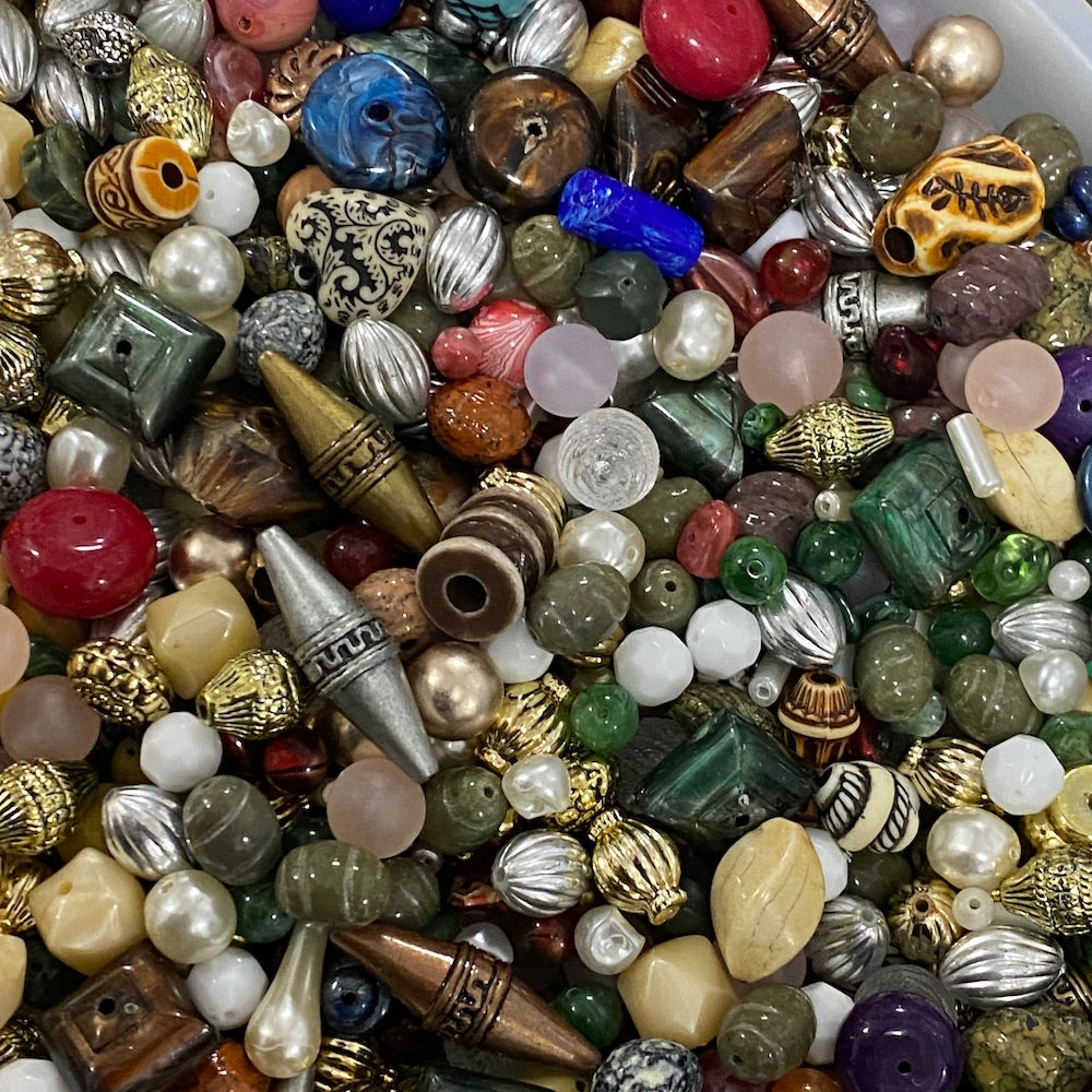Funky Beads Mix - 250 grams - Vintage Beads