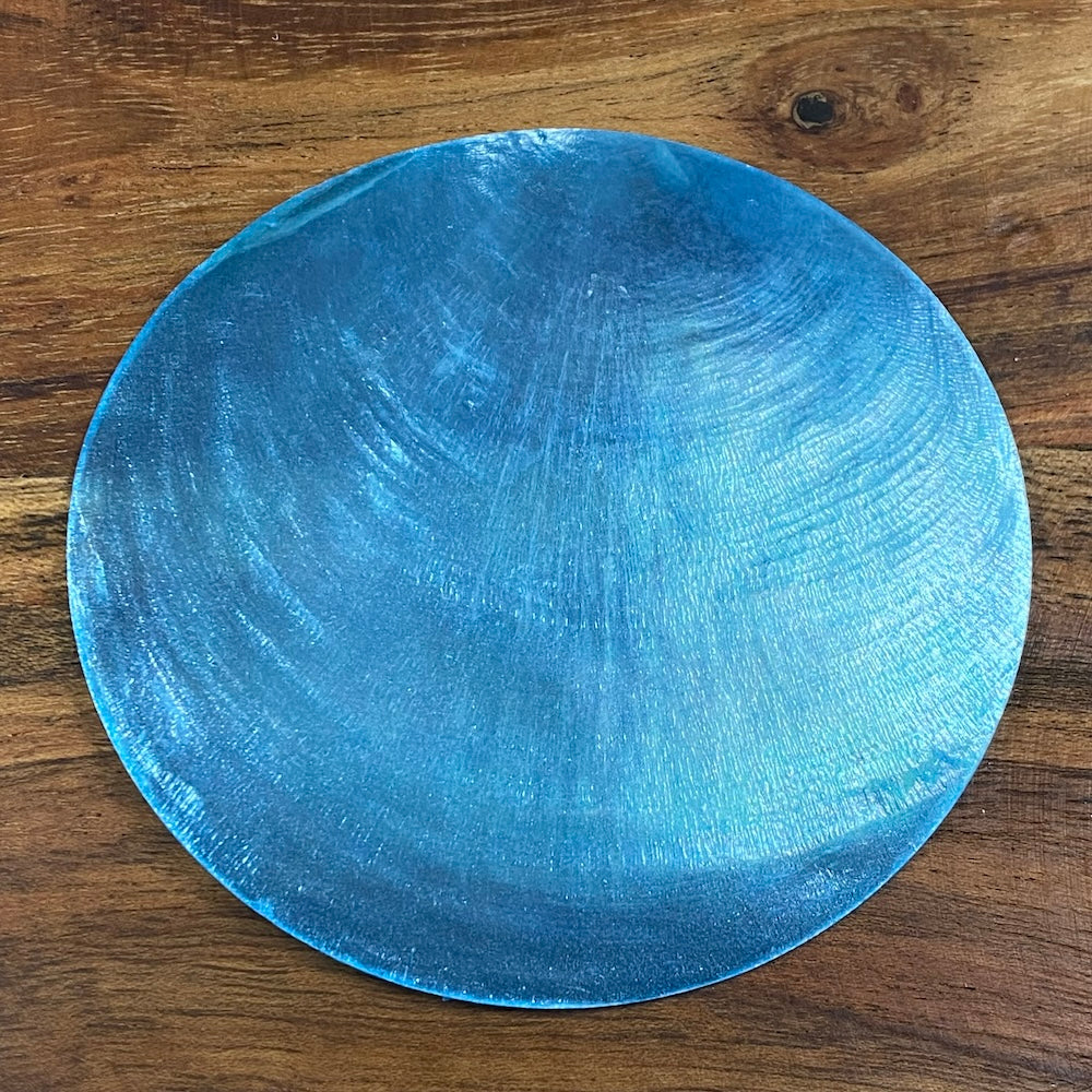 0-Hole 8cm Capiz Shells (50) - Pastel Turquoise