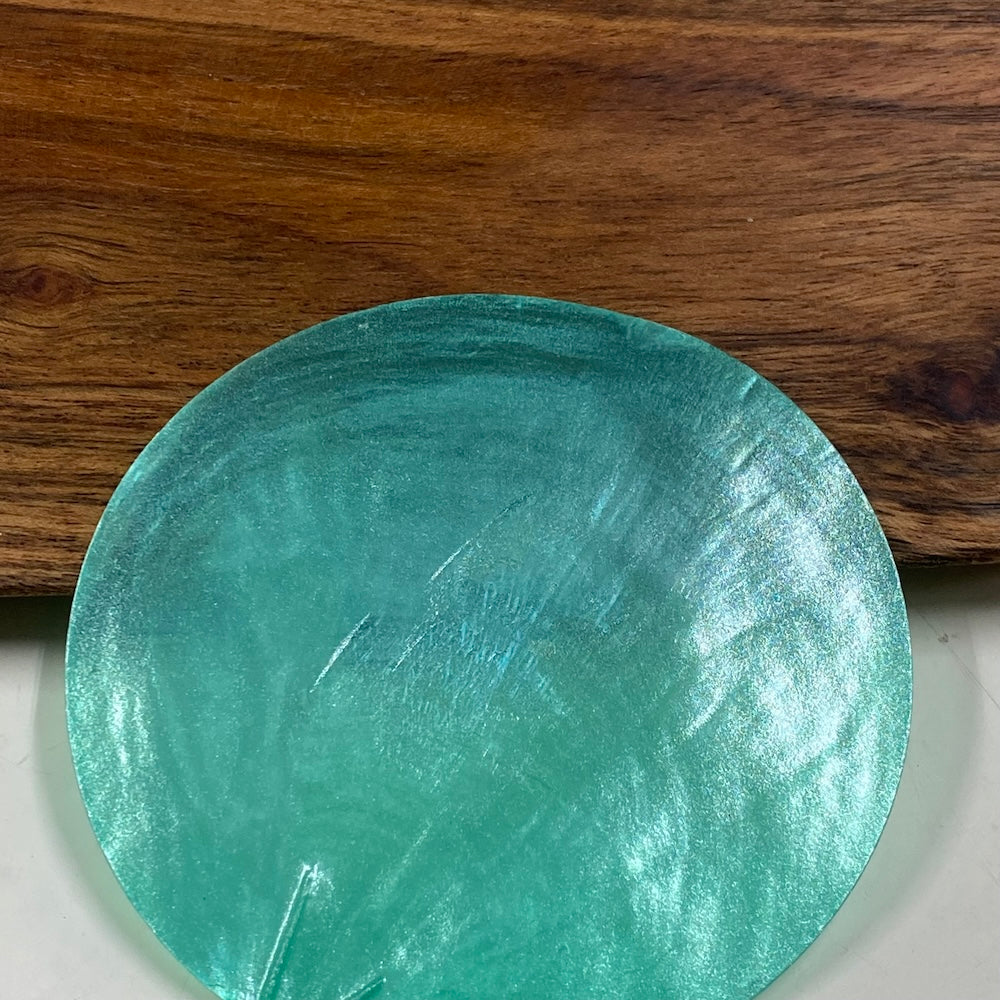 0-Hole 8cm Capiz Shells (10) - Pastel Green