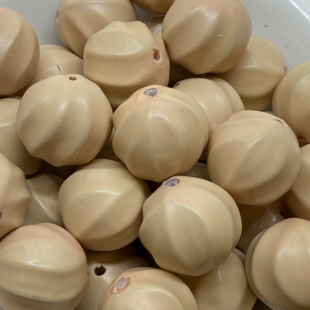 14mm Nut (50) - Blush - Pottery Look Lucite Beads - Matte