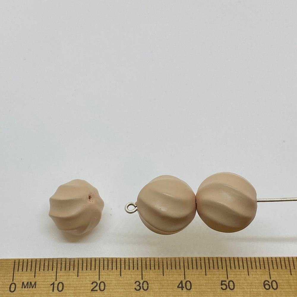 14mm Nut (50) - Blush - Pottery Look Lucite Beads - Matte