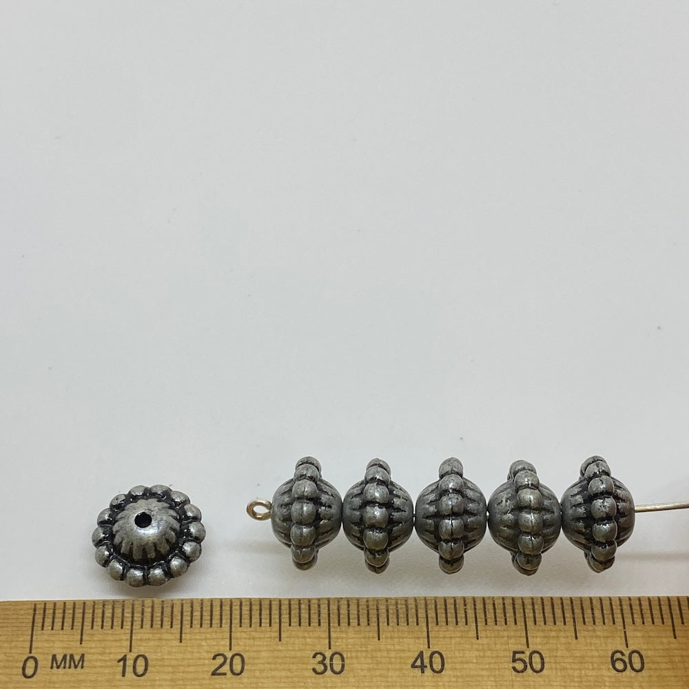 8x12mm UFO (25) - Pewter - Moroccan Style Vintage Beads