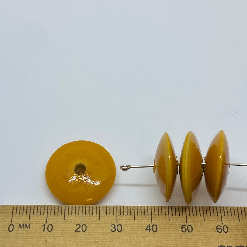 7x20mm Rondelle (10) - Vintage Lacquered Wood Beads