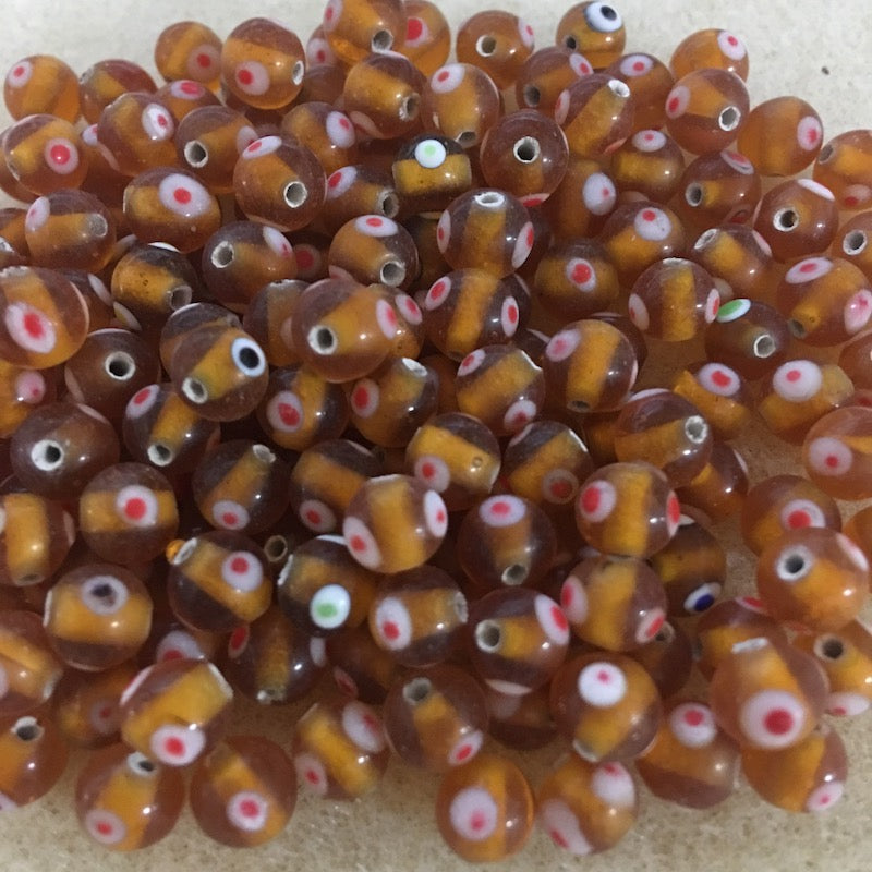 6mm Evil Eye (25) - Transparent Light Brown - 6mm Evil Eye (25) - Transparent Mixed -