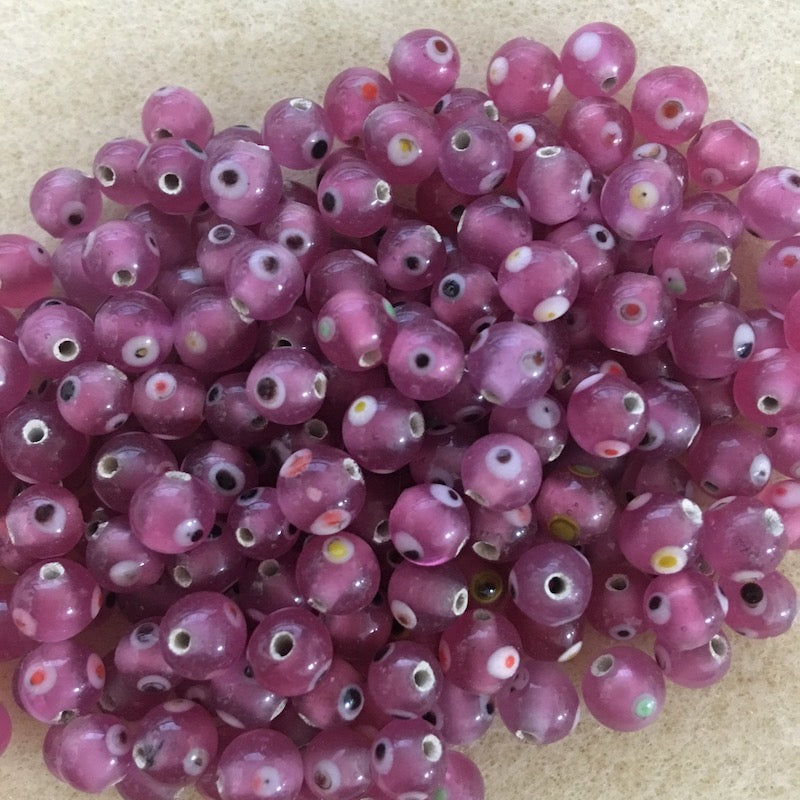 6mm Evil Eye (25) - Transparent Pink - 6mm Evil Eye (25) - Transparent Mixed -